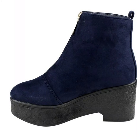 BestonEJ35Women'sZipperPlatformWedgeBooties Size 7 - Picture 4 of 5